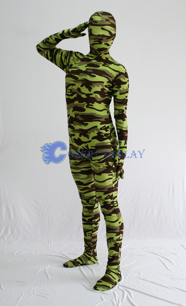 Army Green Camouflage Zentai Suits
